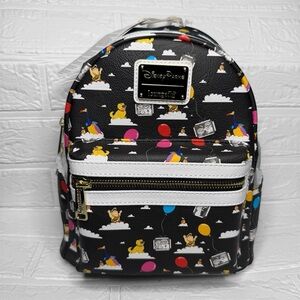 New Disney Parks Loungefly Mini Backpack Movie Up Black & White